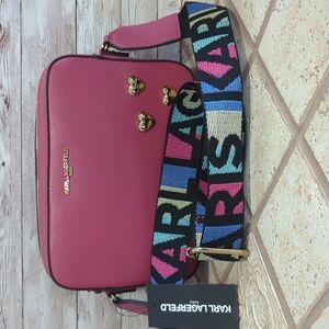New! Karl Lagerfeld Maybelle rose pink crossbody handbag NWT